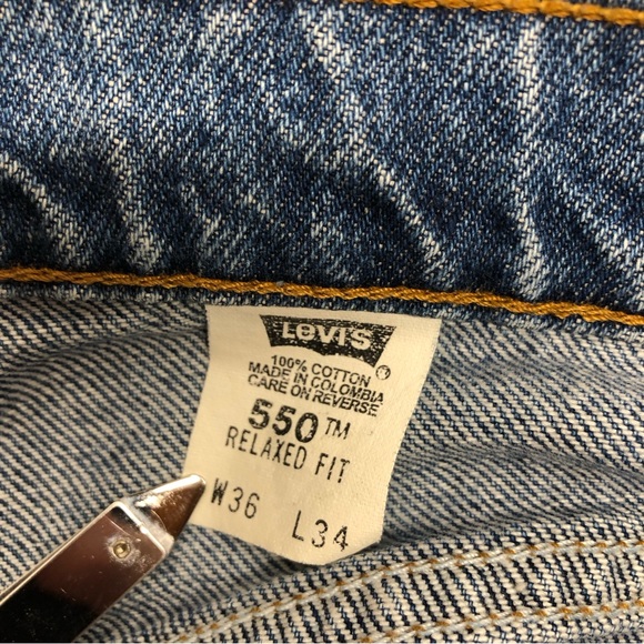 Vintage Levis 550 Men’s Relaxed Fit Tapered Leg Orange Tag Jeans Sz 36x34 - Picture 8 of 13
